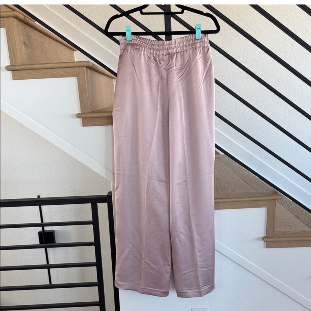 EXPRESS High Waisted Satin Pull On Trousers